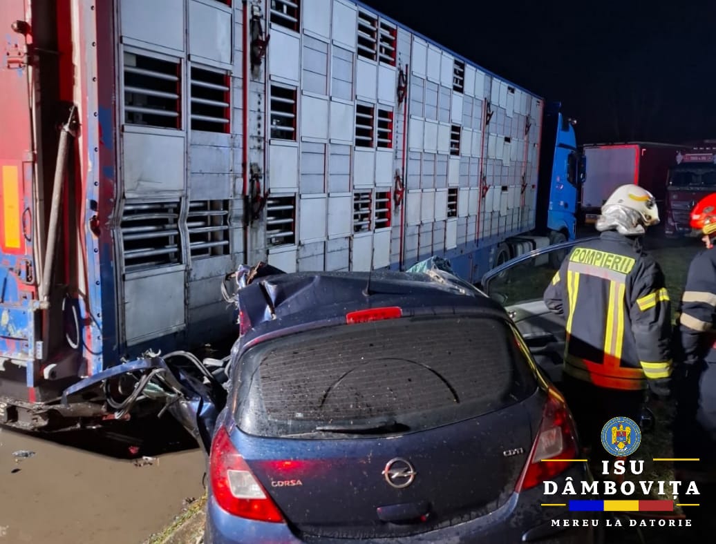 Accident mortal în Târgoviște: mașină vs. camion