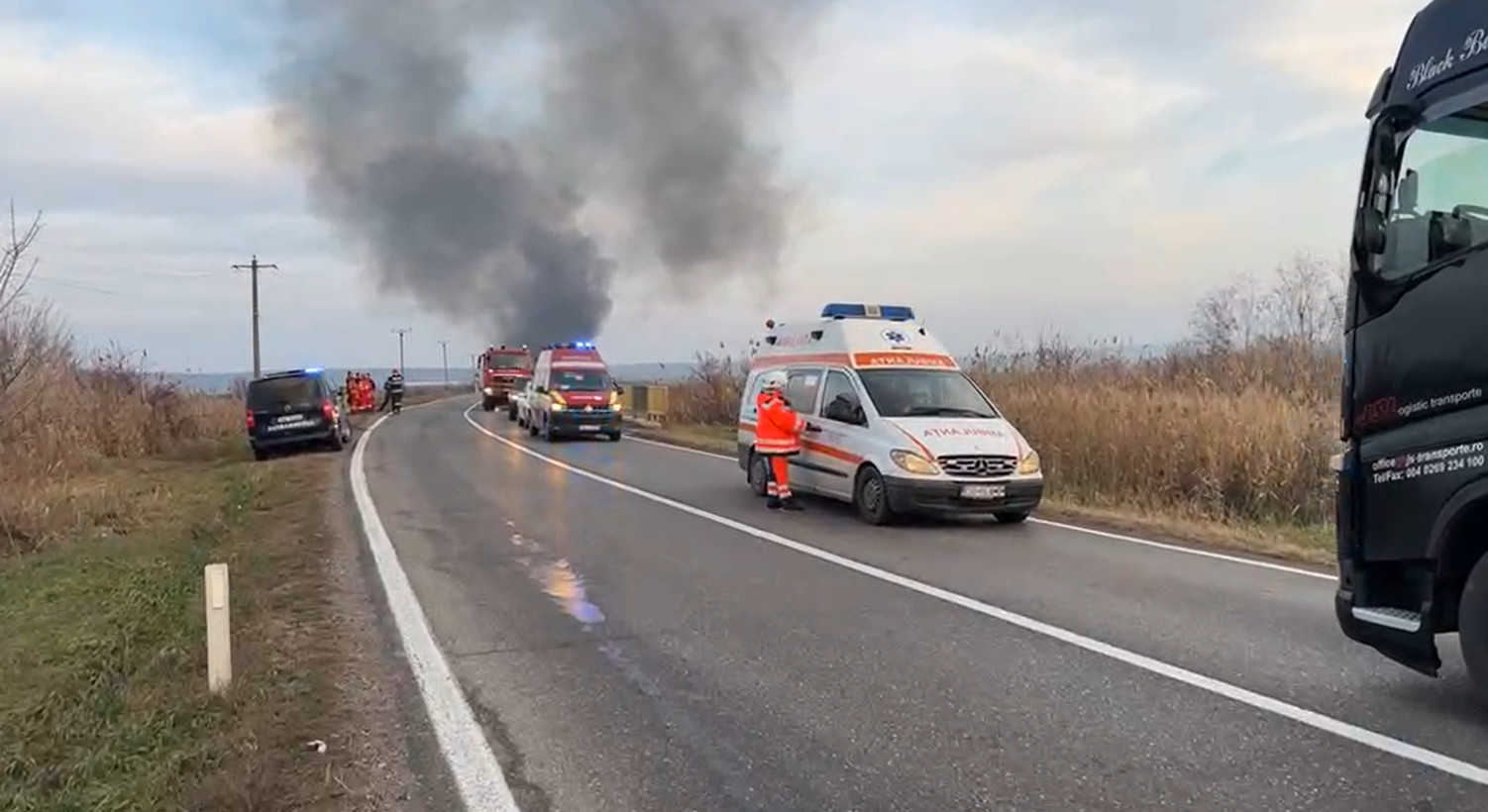 Accident pe DN 72: explozie la cisternă