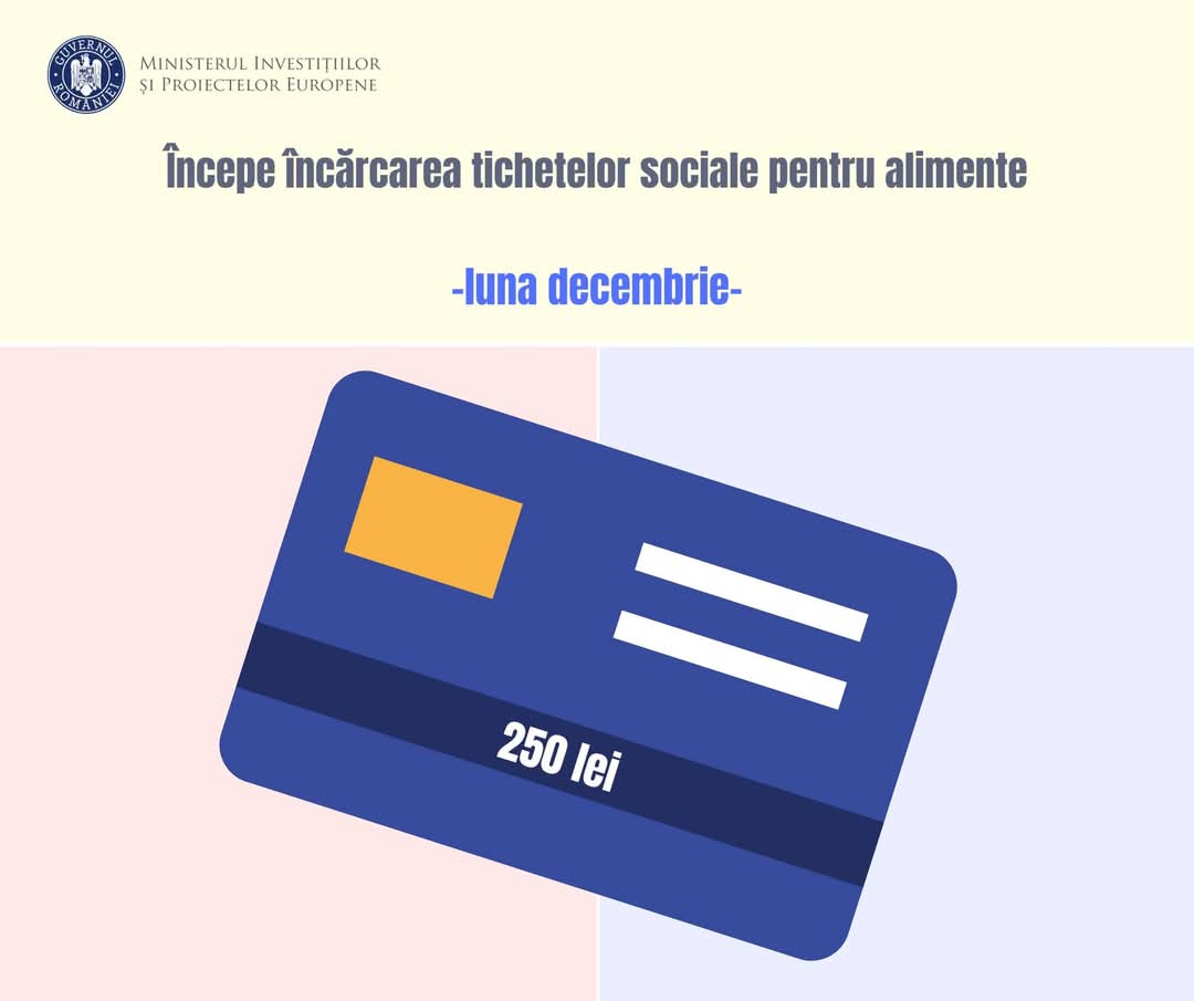Cardurile pentru alimente se încarcă cu 250 lei