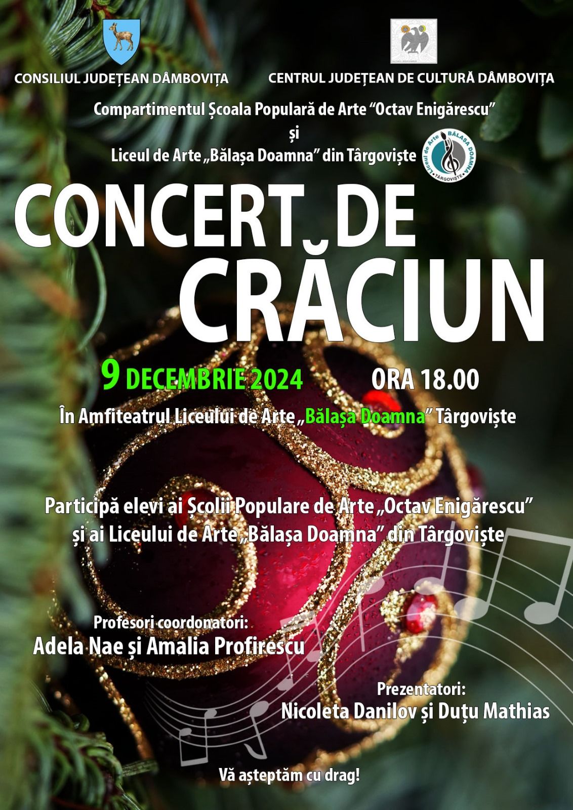 „Concert de Crăciun” la Liceul de Arte