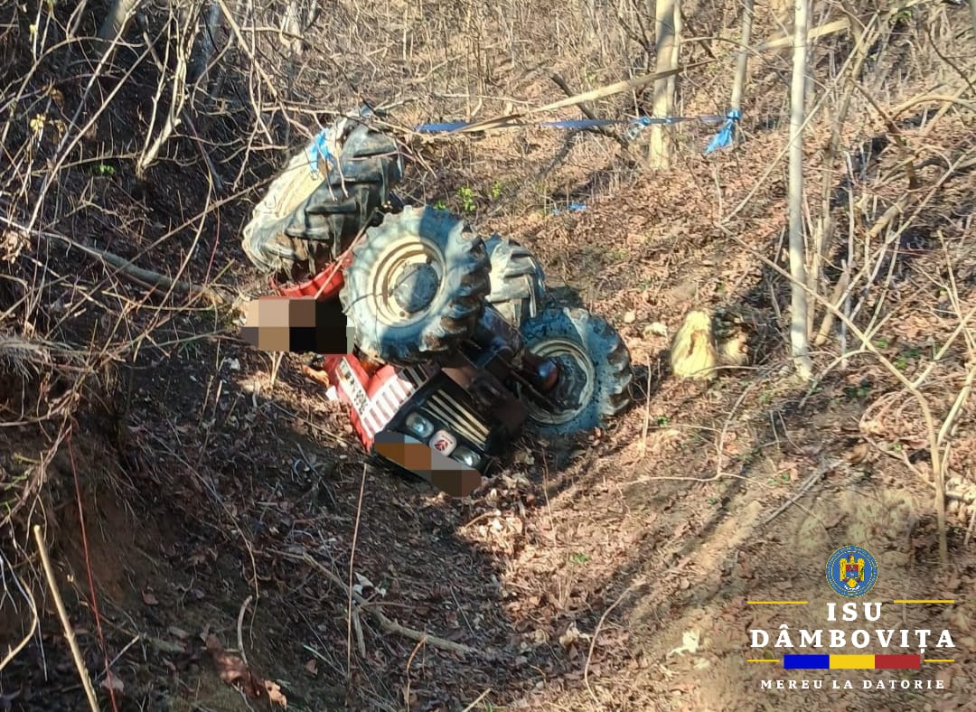 Accident grav: Tractor răsturnat în Gura Bărbulețului