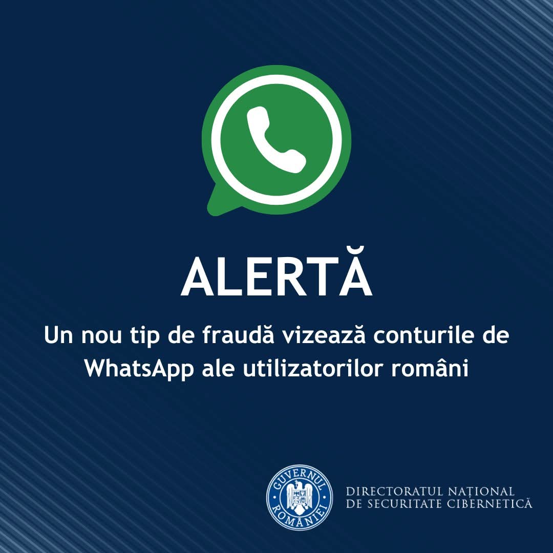 Avertisment DNSC: Fraudă online pe WhatsApp