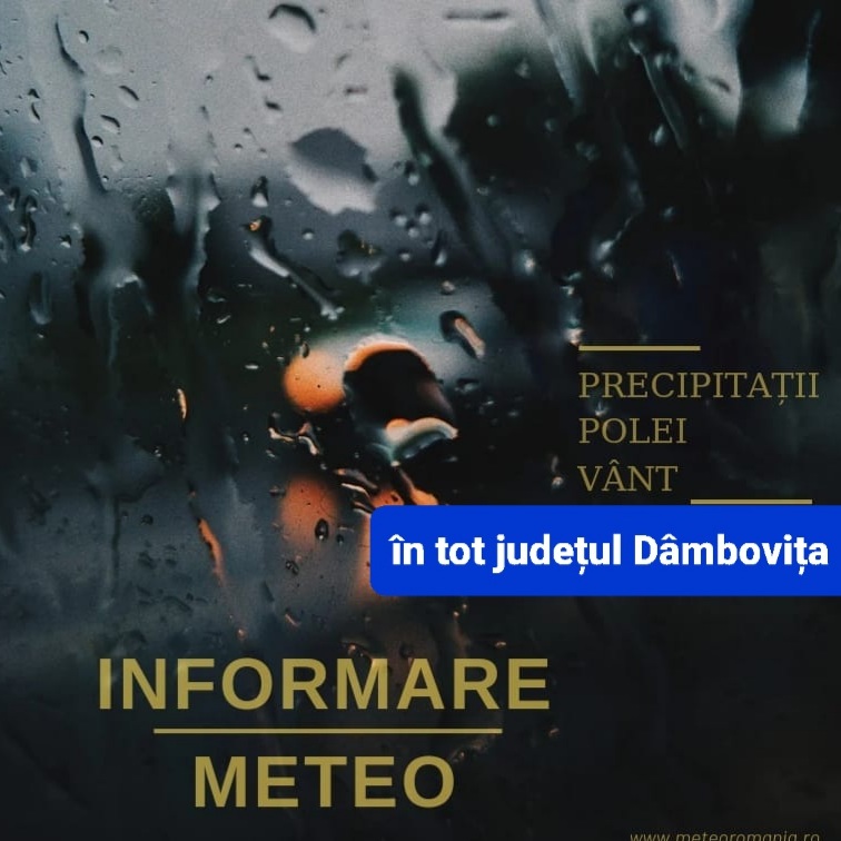 Avertizare meteo: Ploi și vânt Puternic