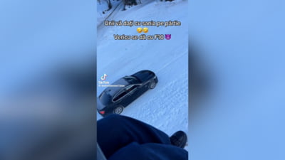 BMW pe pârtie: șoferul riscă sancțiuni