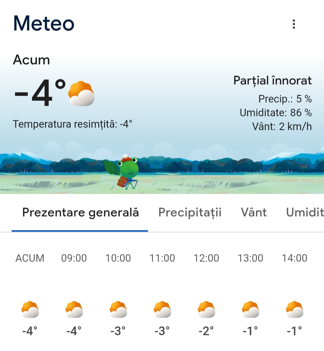 Vreme înghețat și cer variabil în Târgoviște