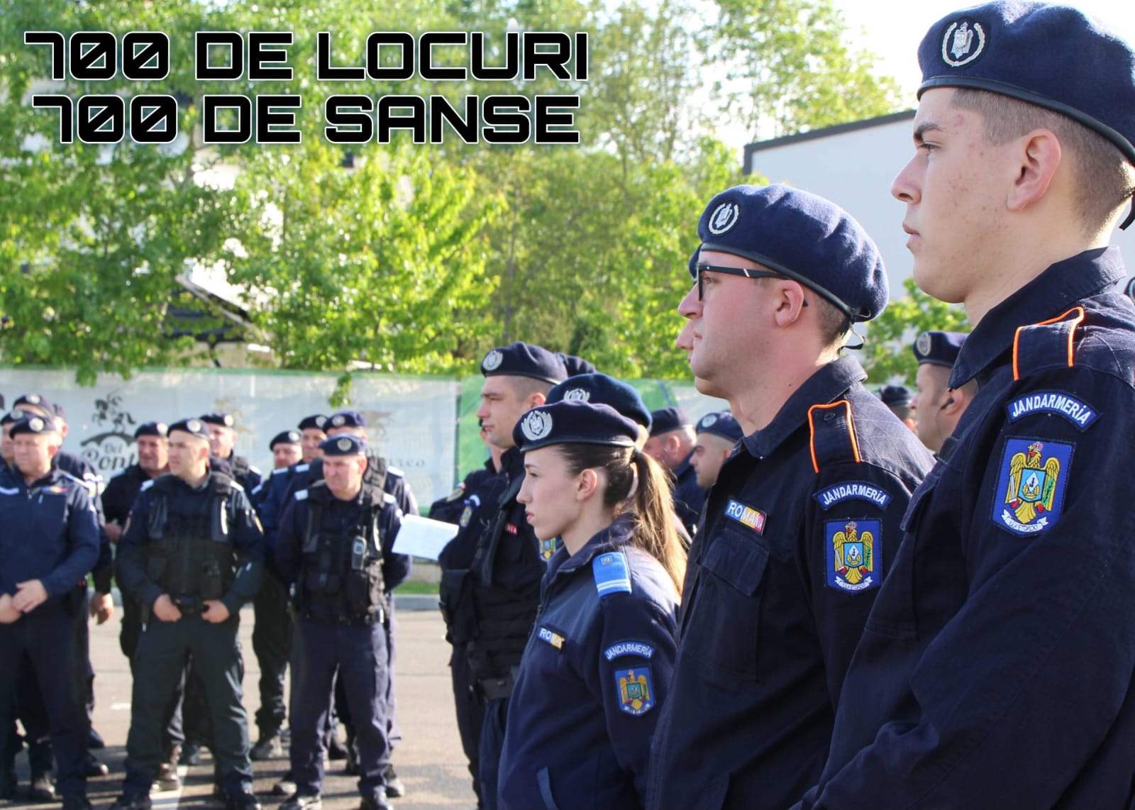 700 locuri disponibile pentru tinerii jandarmi