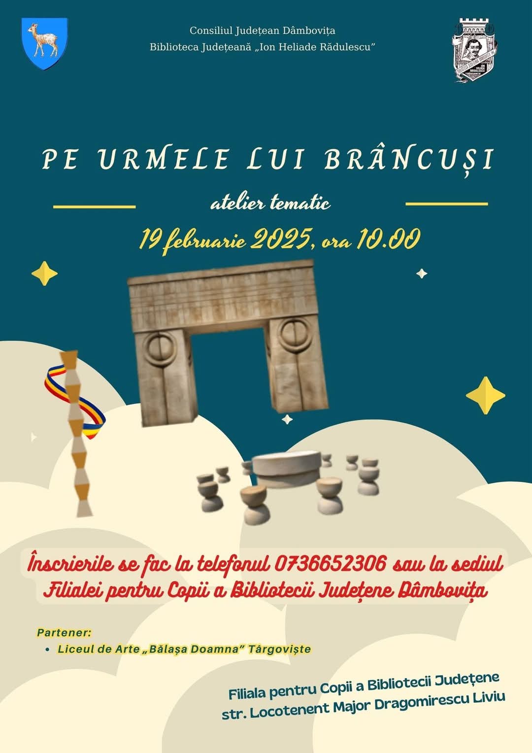 Atelier „Pe urmele lui Brâncuși” la bibliotecă