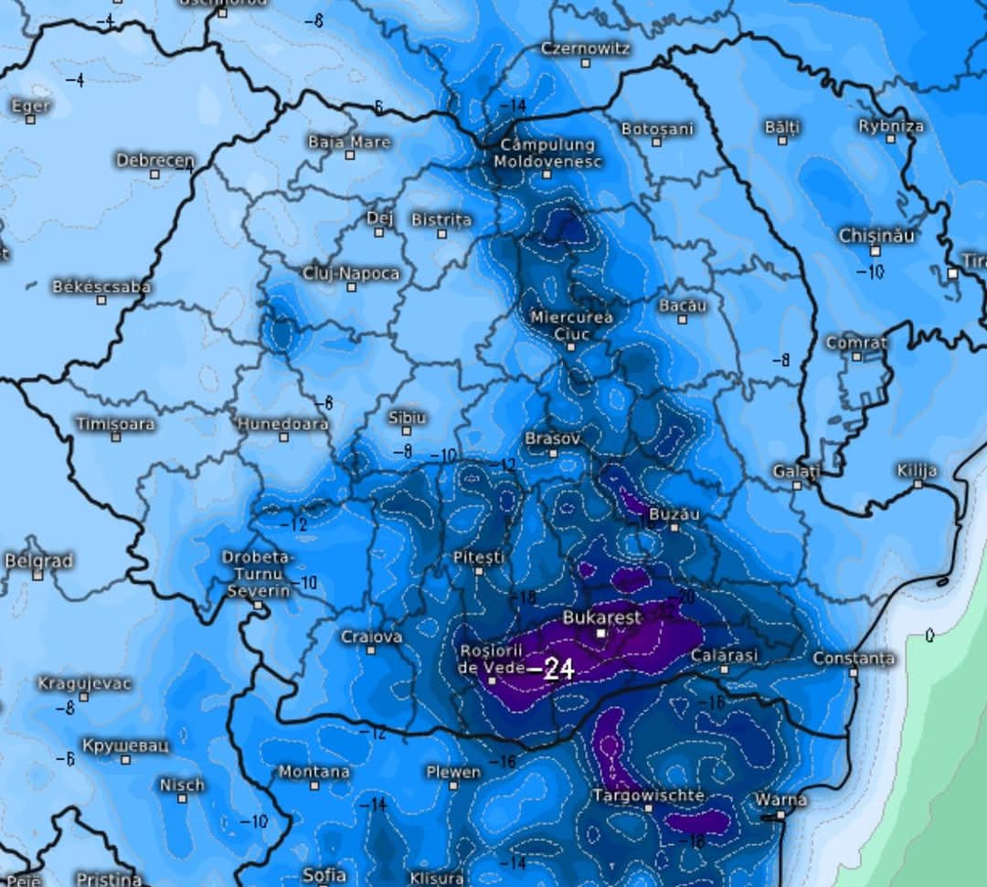 Târgoviște acoperită de 30 cm de zăpadă