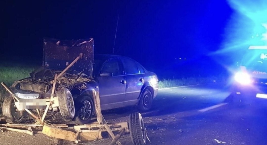 Accident între autoturism și căruță în Cobia