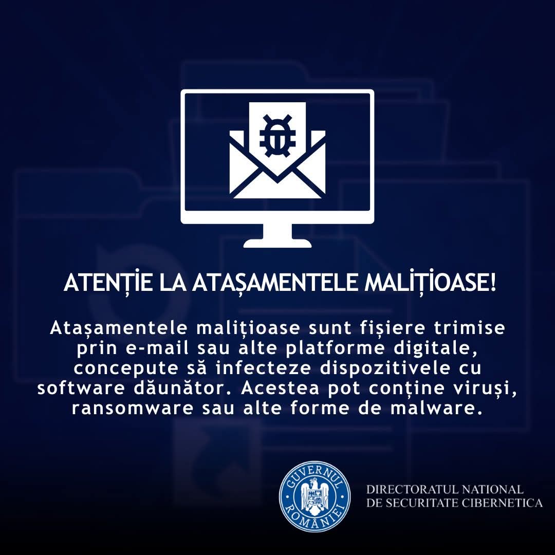 Atenționare despre atașamente malițioase