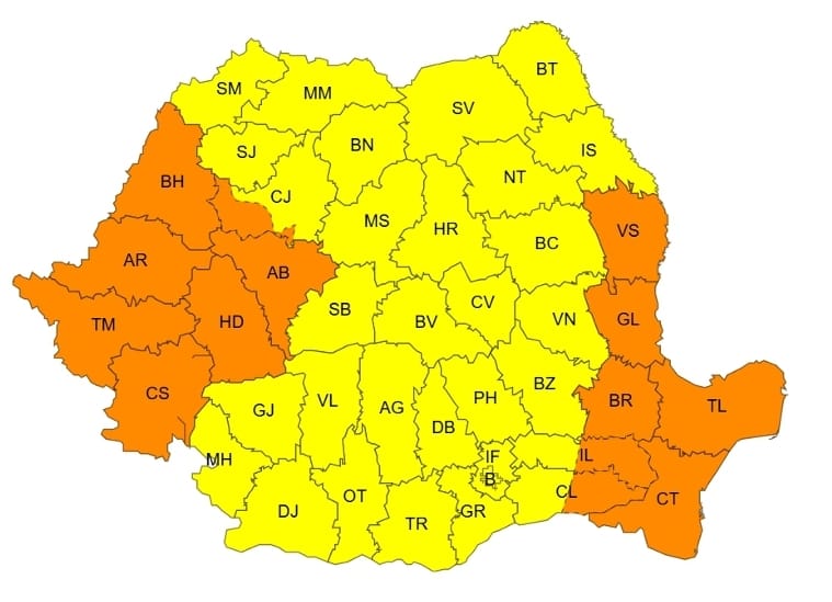 Avertizare meteorologică - Cod galben
