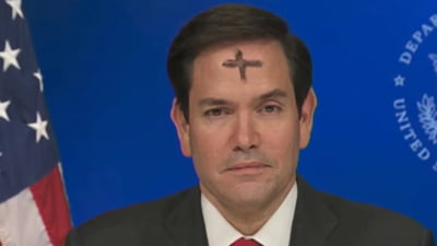 Marco Rubio, controversă cu cruce pe frunte