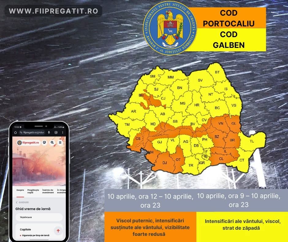 Avertizări meteorologice pentru Dâmbovița