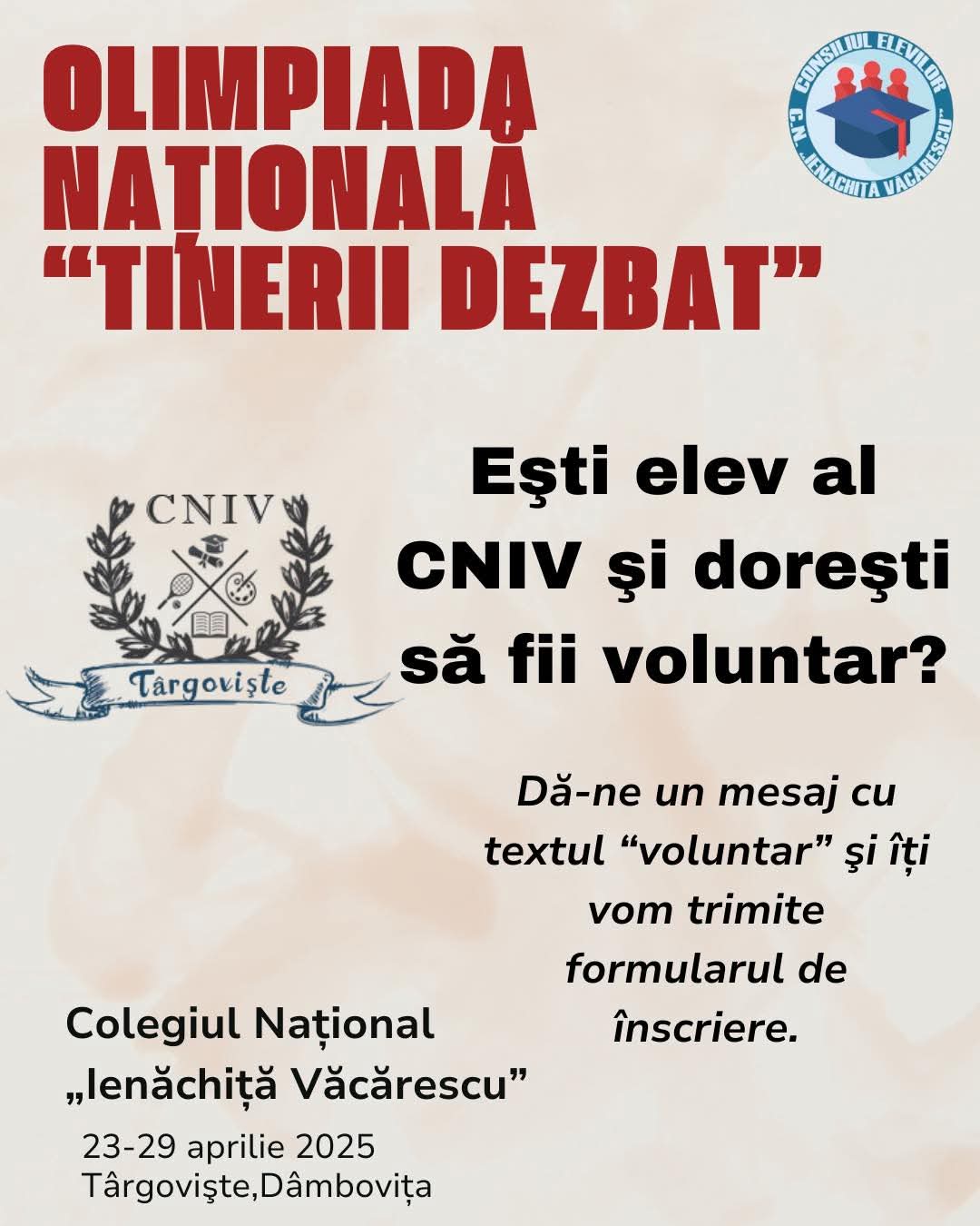 Olimpiada Națională „Tinerii Dezbat” caută voluntari