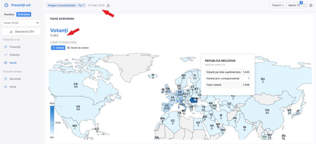 Voturi triplicate în Moldova la turul II
