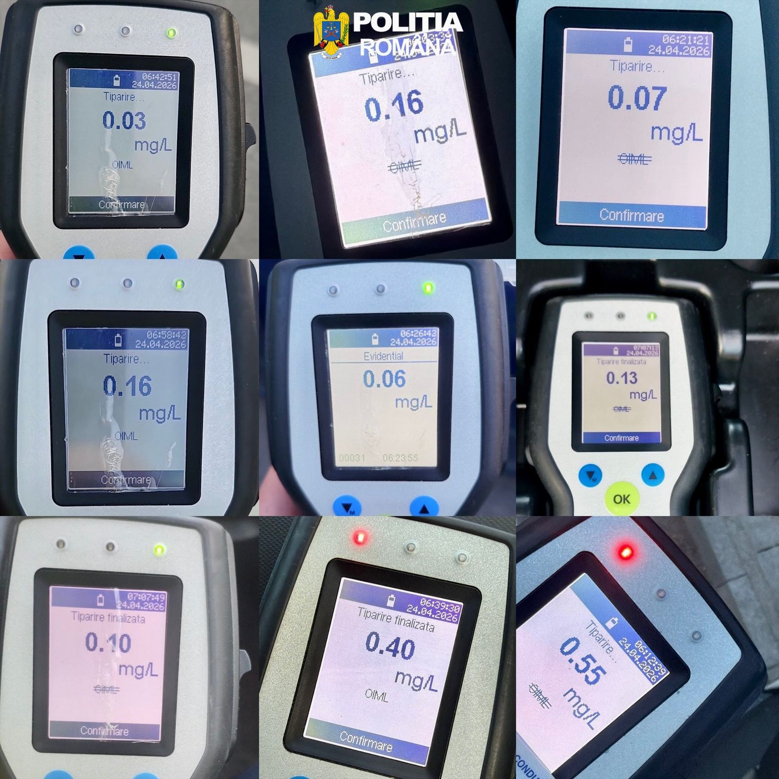 Razie a poliției pentru siguranța rutieră