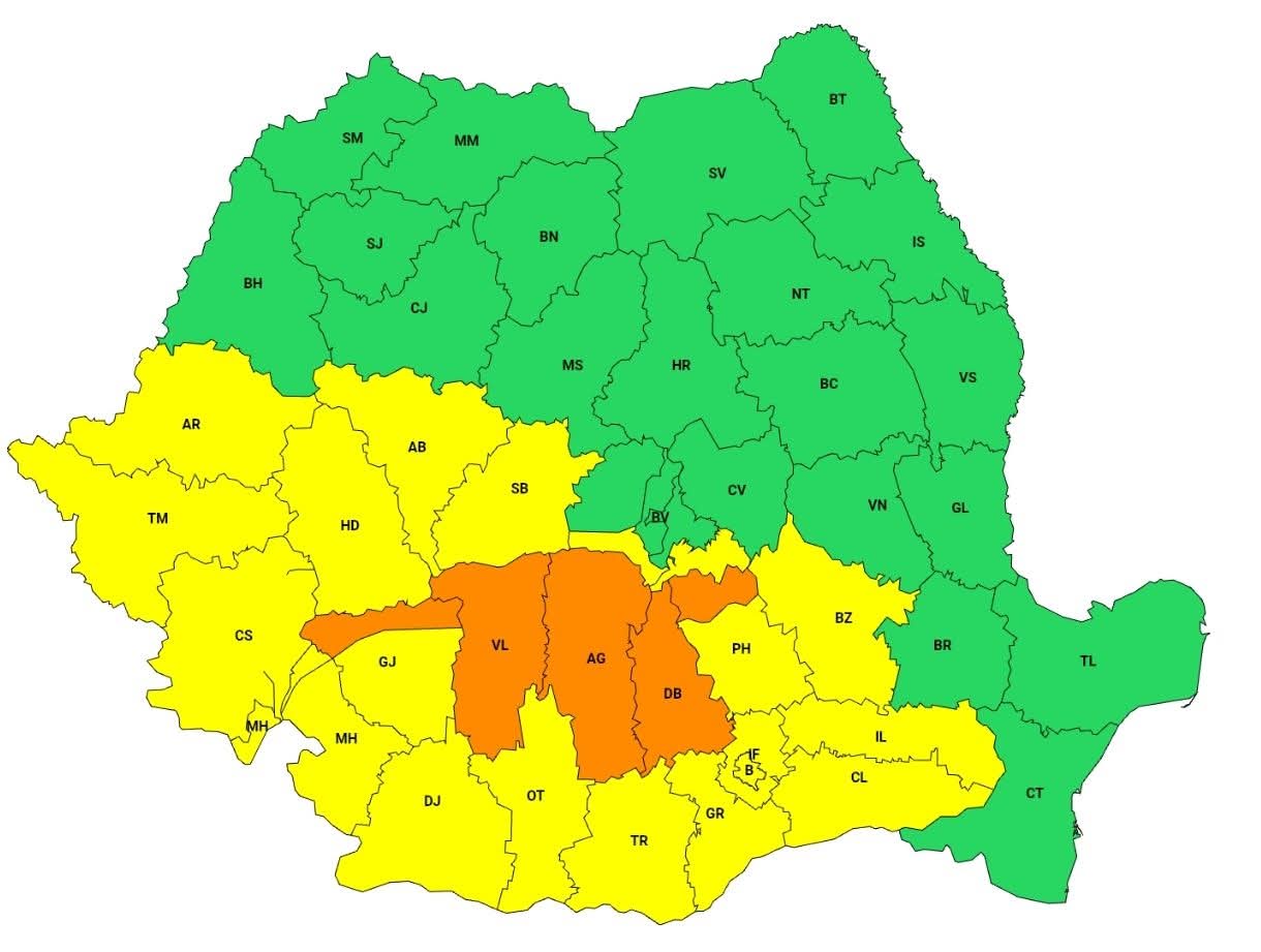 ALERTĂ METEO: PLOI ȘI VIJELII ÎN ZONĂ!
