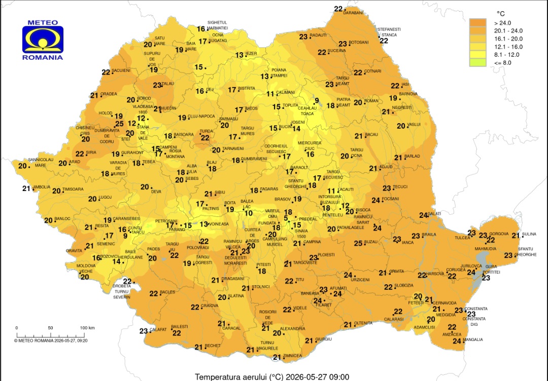 Caniculă astăzi, vreme instabilă mâine