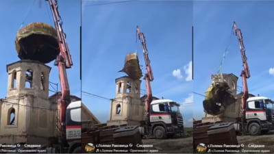Cupola unei biserici învechit s-a prăbușit