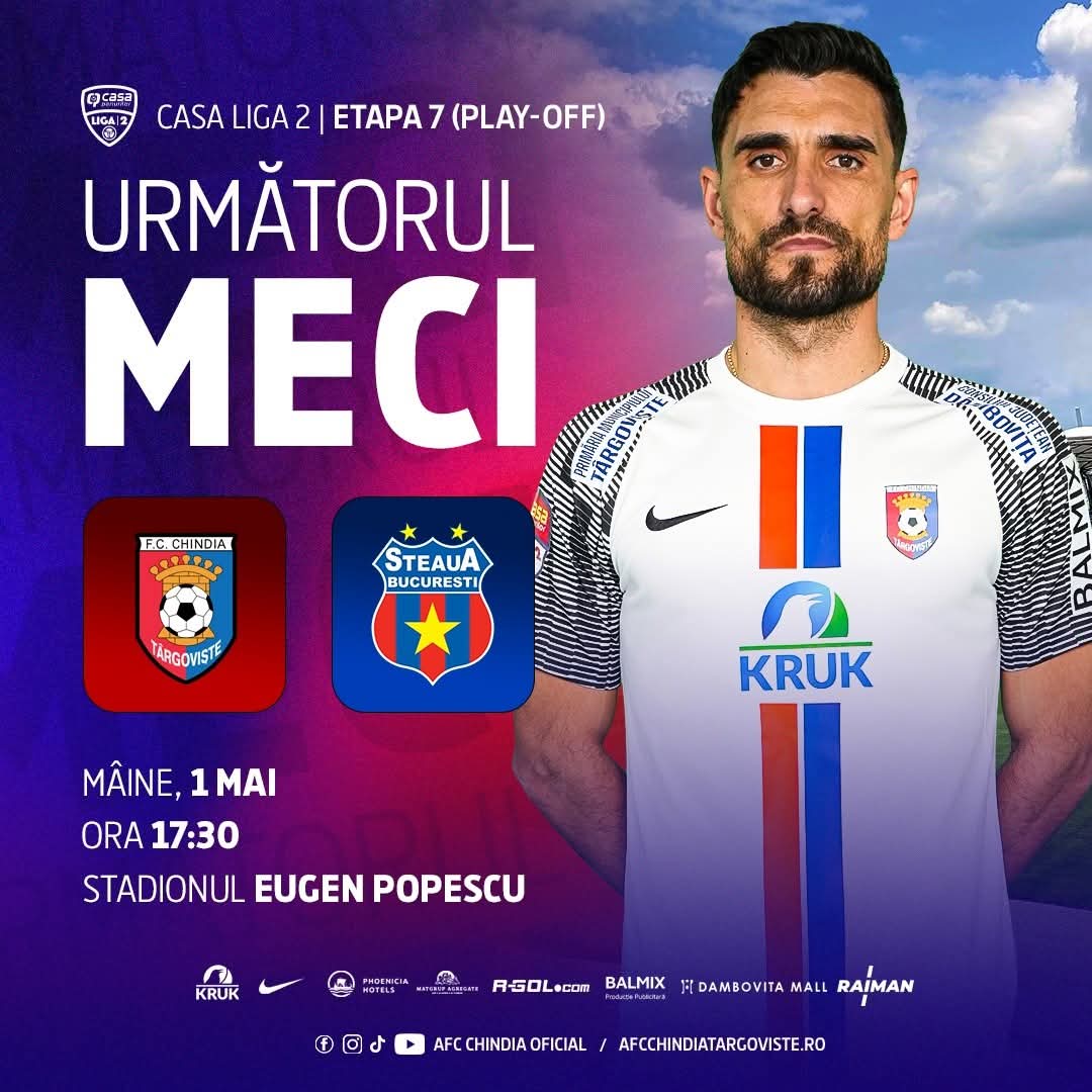 Meci de tradiție: Chindia - Steaua la stadion!