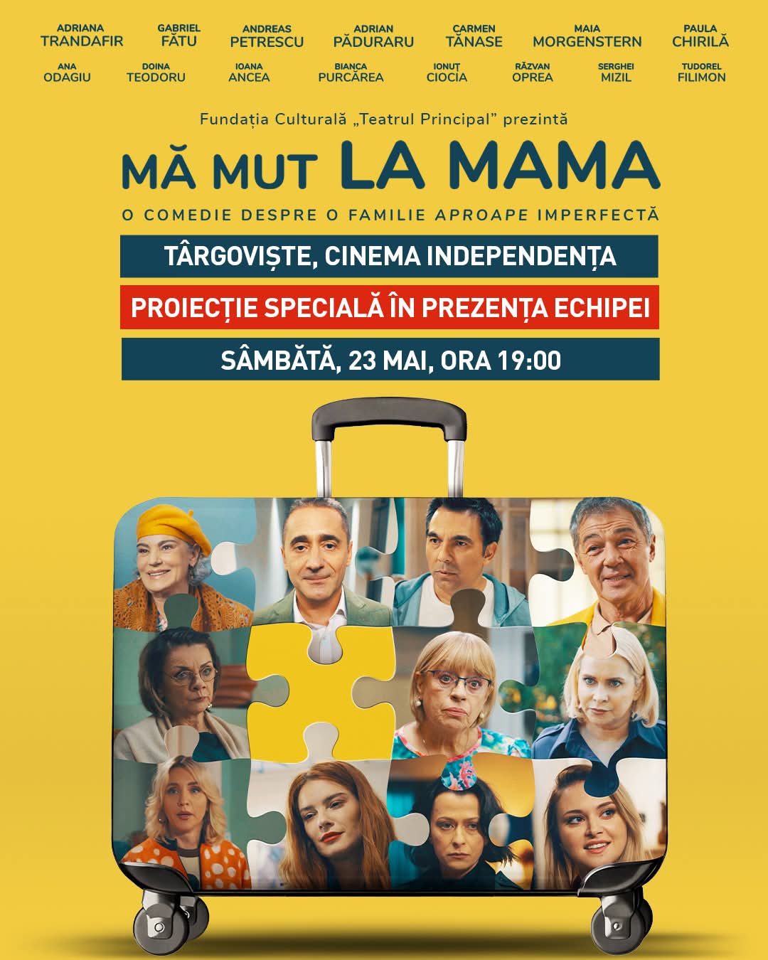 Premiera „Mă calm la mama” la Târgoviște