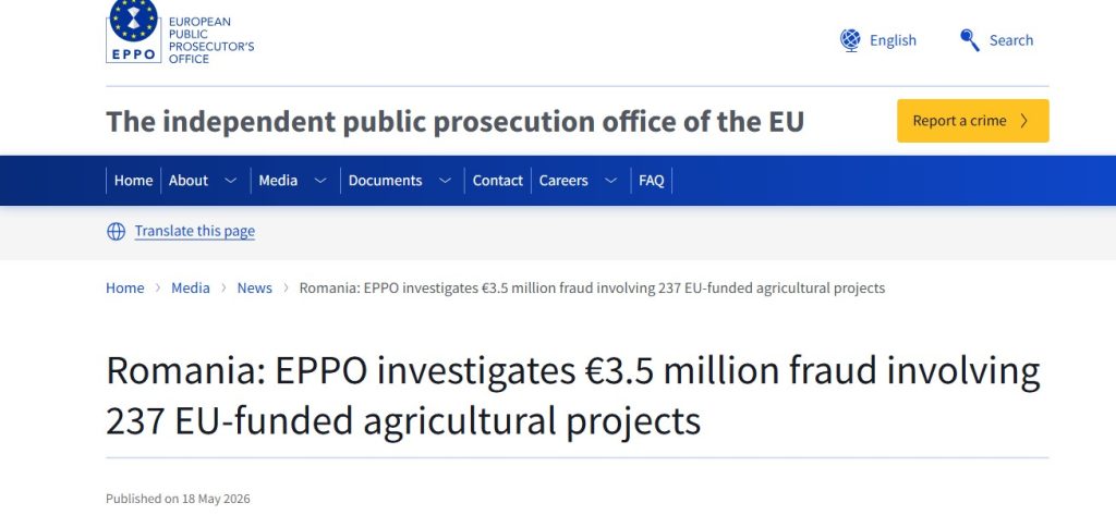 Rețineri în dosar de fonduri europene