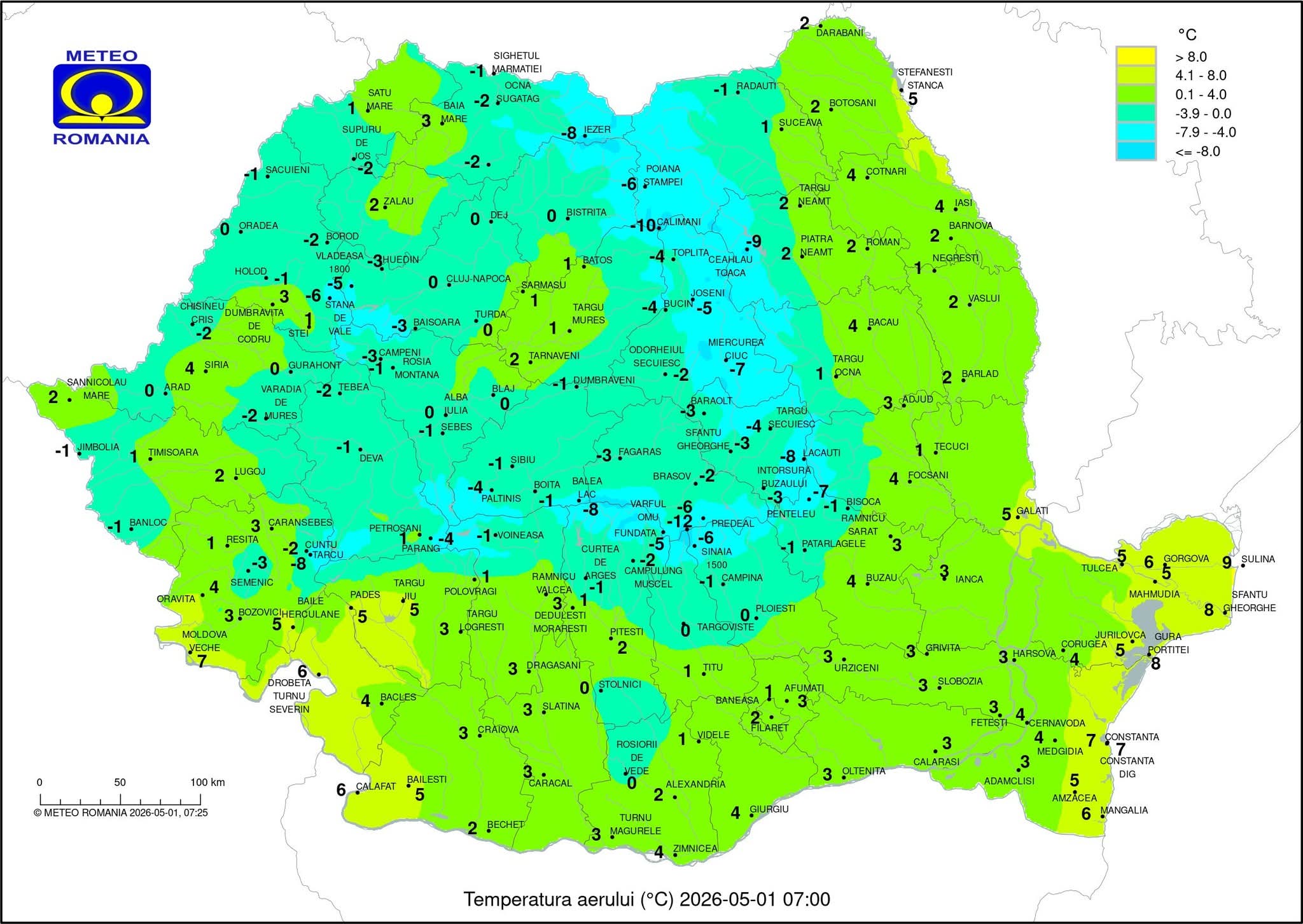 Târgoviște, 1 Mai cu ger și 0°C