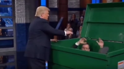 Trump aruncă un prezentator în tomberon VIDEO